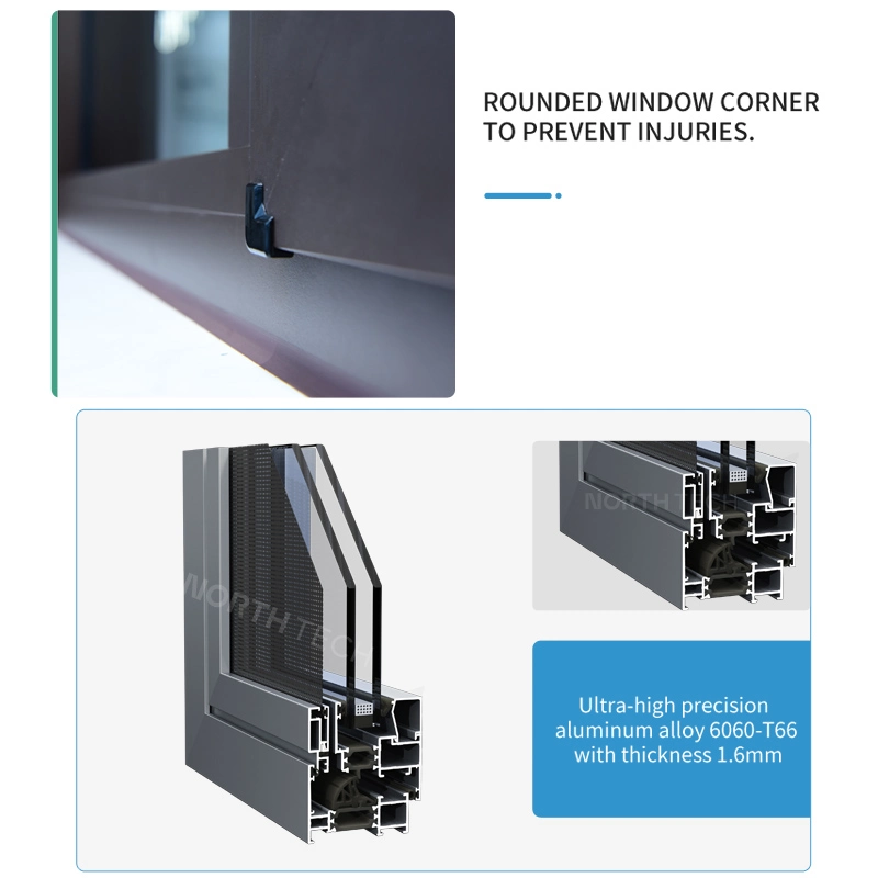 Northtech Window Thermal Break Casement Tilt & Turn Aluminum Profile Windows