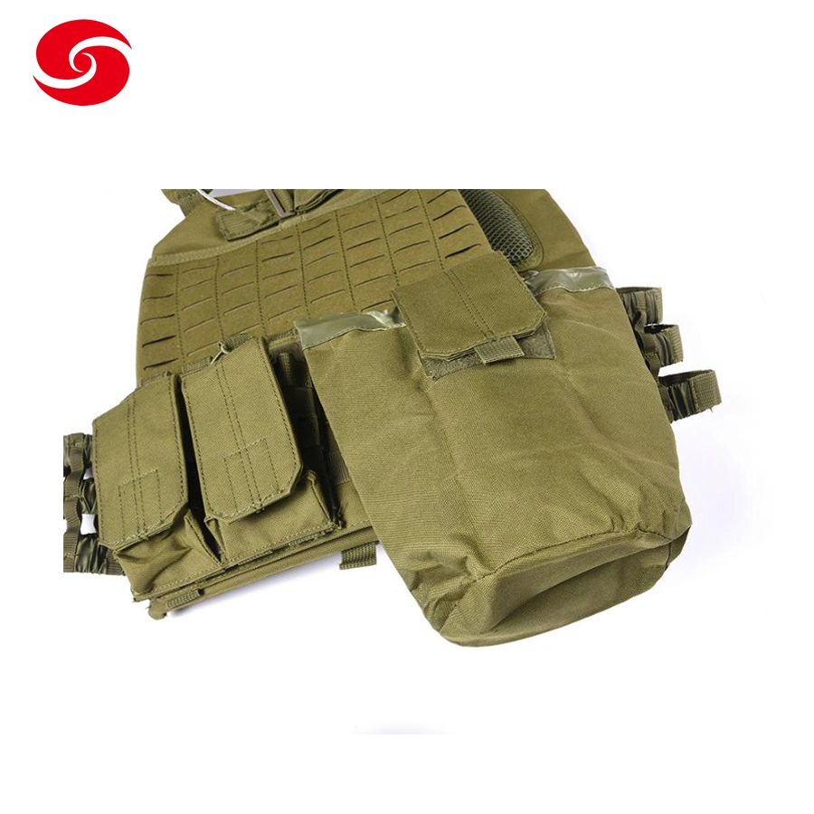 Army Green Laser Cut Military Tactical Gear Vest with Multifunctional Pouches