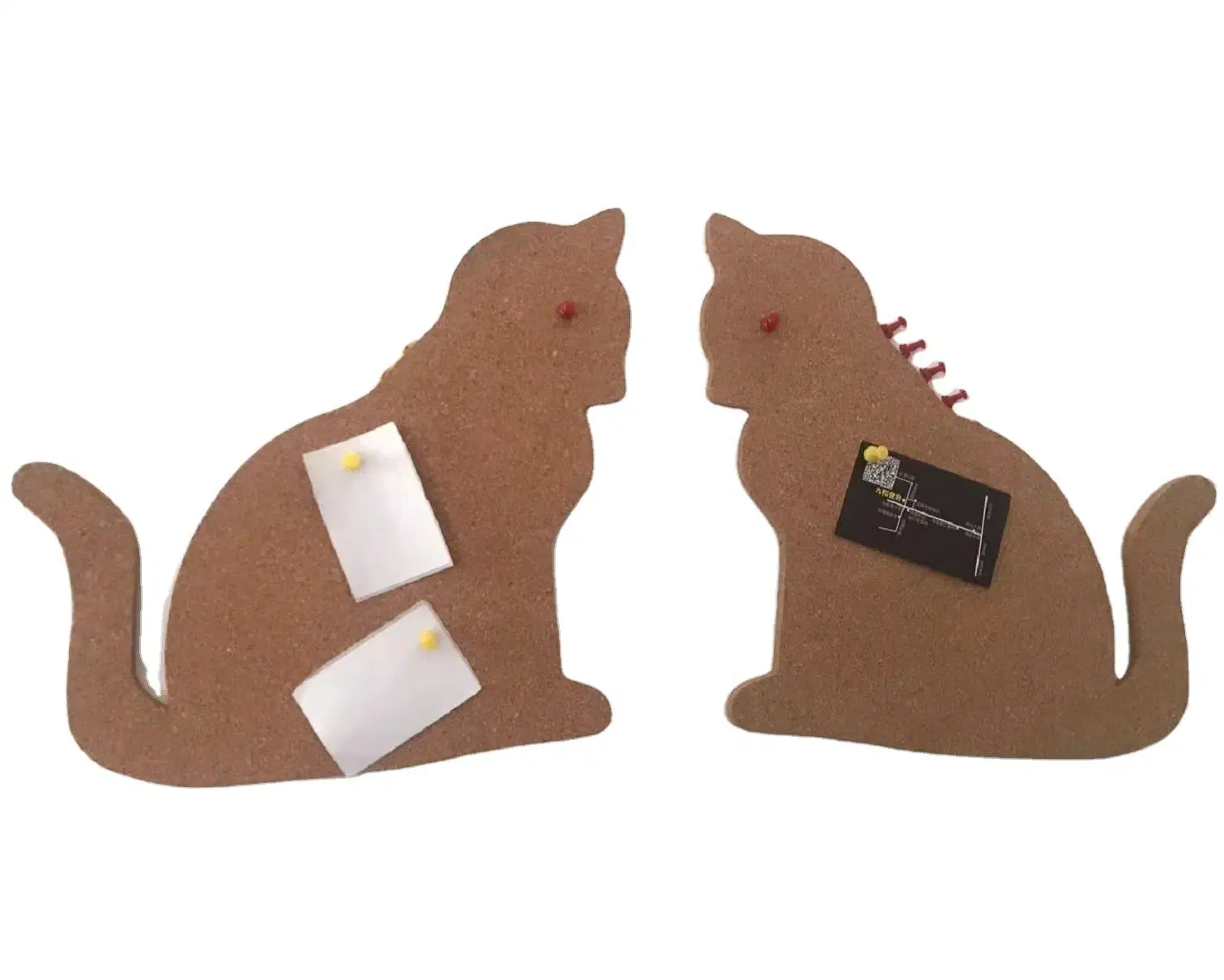 Cat Shaped Pins Pushing Cork Board Design with Fashion Fine Grained Cork and Self Adhesion