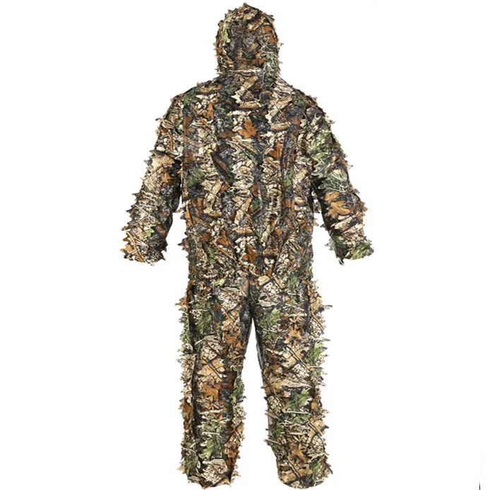 Alta calidad Moda Deportes al aire libre táctica uniforme Camuflaje al por mayor costumbre Ropa de caza de bambú de estilo hoja