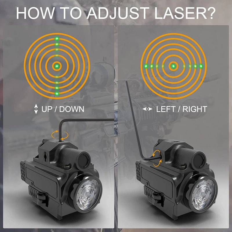 Sin logo 800lumen láser verde Usbtactical Dot Sight Linterna Combo