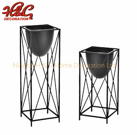 Metal Flower Plant Stand with Pot