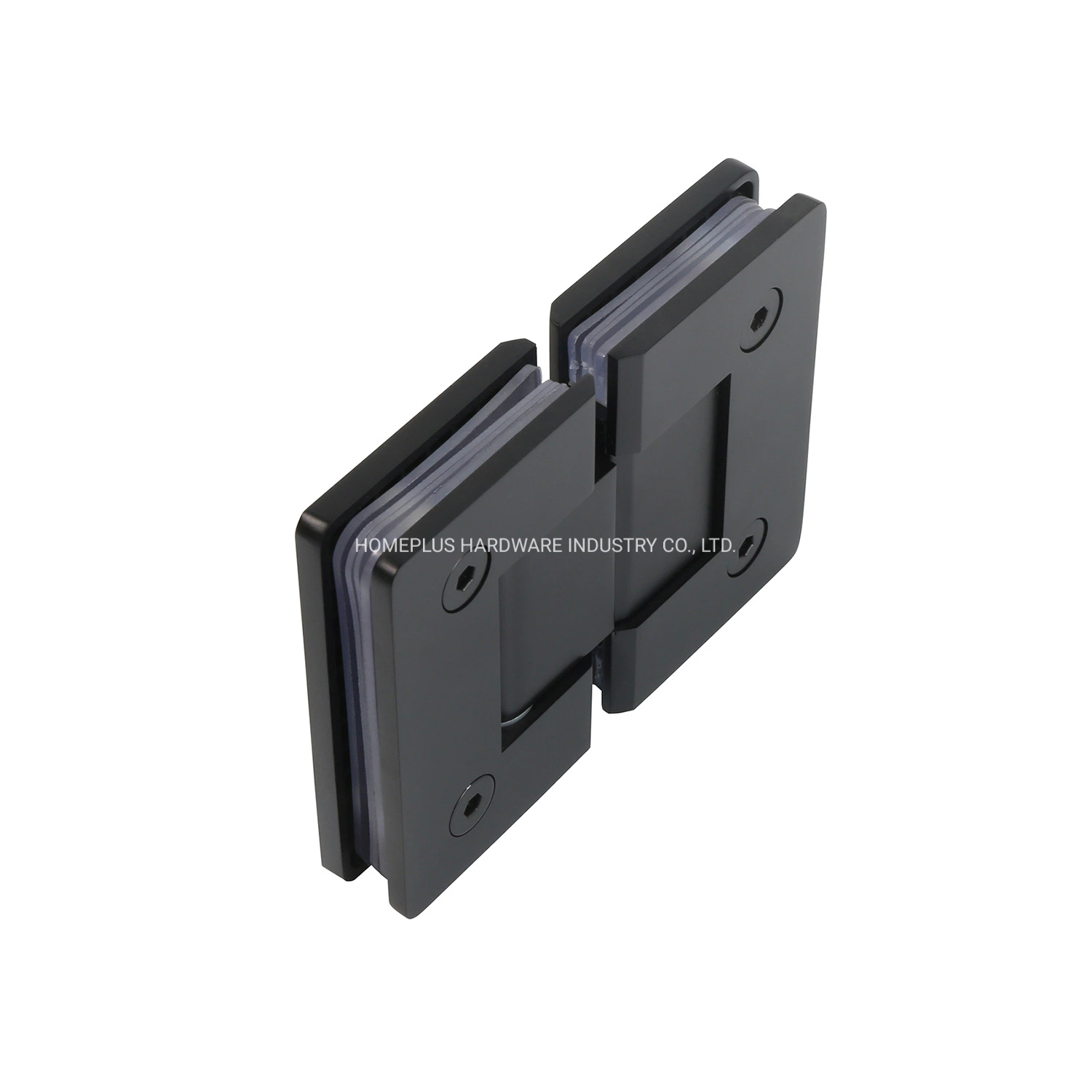 Matt Black 180 Degree Brass Shower Hinge Stainless Steel Glass Clamp