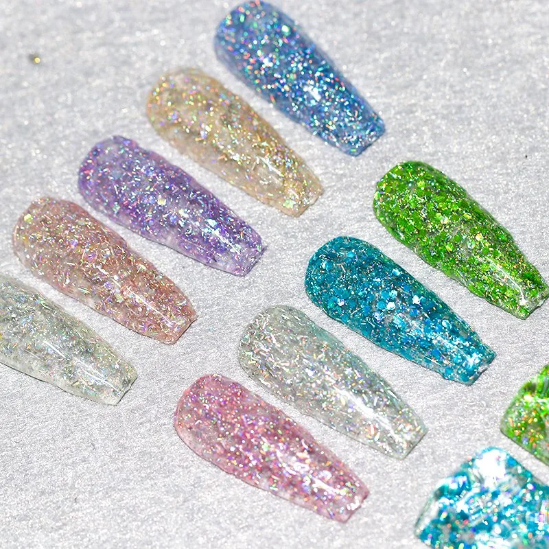 HS 2023 Neue Ankunft Produkt Nail Art Paint 9 Farben Shine Solid Mermaid Glitter UV Gel Polnisch