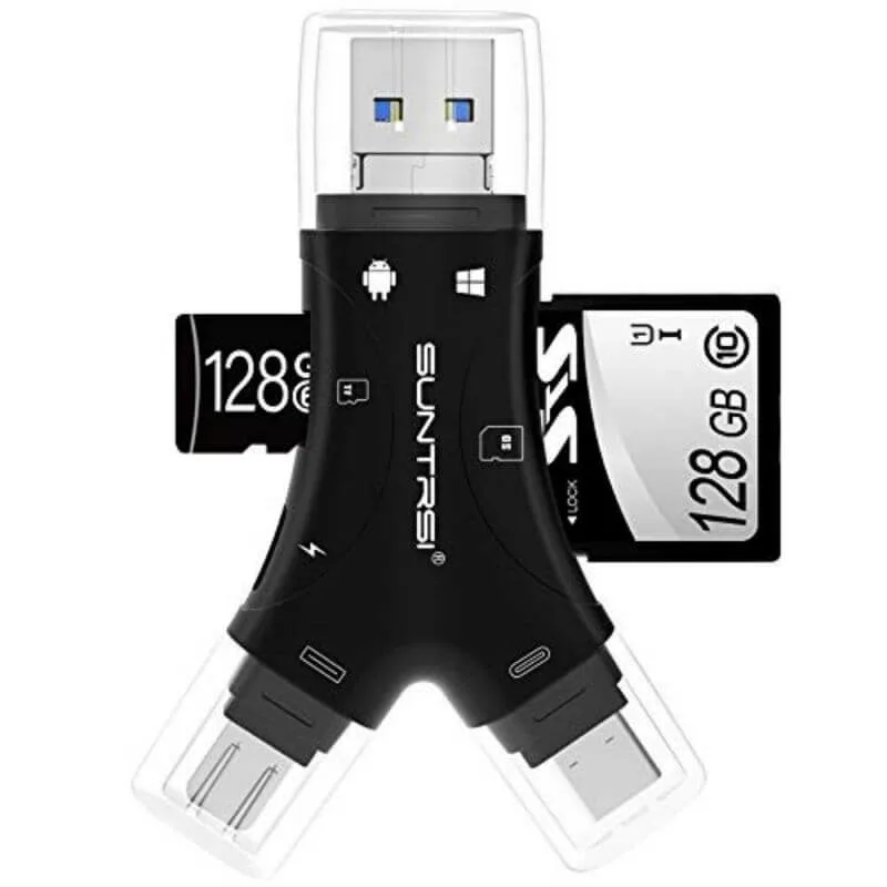 Y-Style SD-Kartenleser für Telefone, unterstützt USB/Micro-USB/Typ-C/Lightning