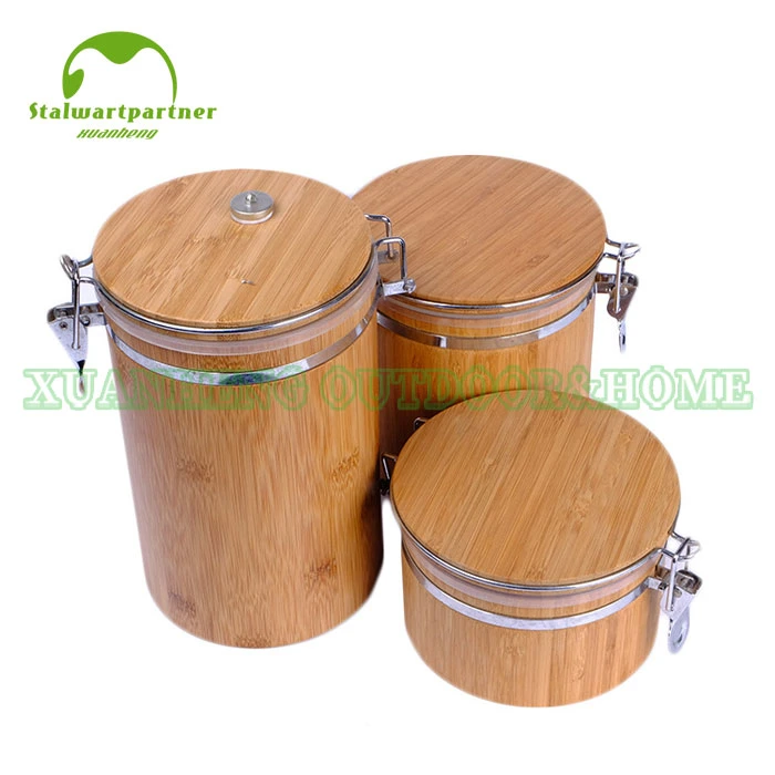 Eco-Friendly Bamboo Tea Storage Tin Box Set