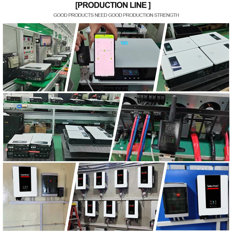 Solarthon Off Grid Hybrid Inverter fase única 7.2kw 8.2kw 10.2kw Preço do inversor Solar da onda sinusoidal pura MPPT