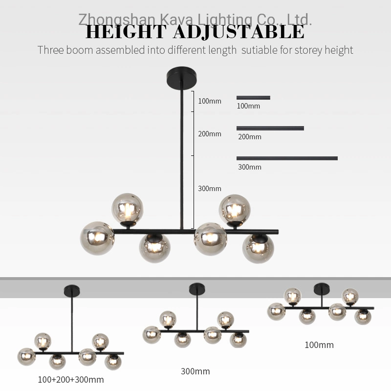 Luminária Pendente de Teto Tiffany Moderna com Cúpula de Vidro Esfumaçado, Economia de Energia, em Vidro Colorido, com Lâmpada LED Pendente