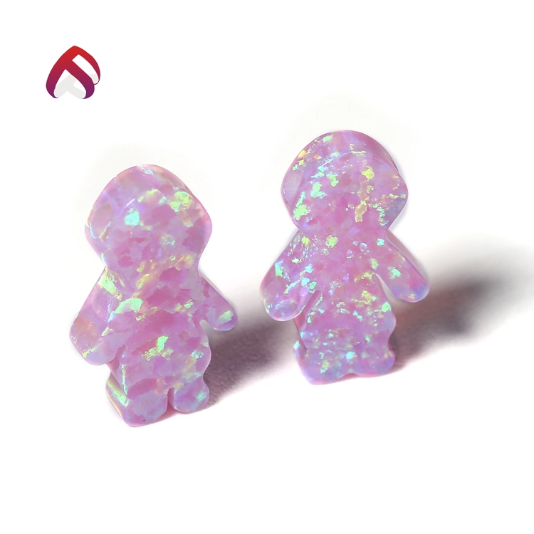 New Products Boy and Girl Shape Lab Created Synthetic Opal Christmas Ornament