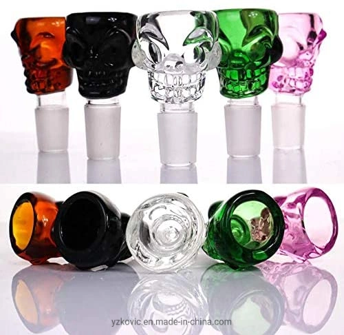 Glass Skull Decorative Craft Bowl Water Pipes with Colorful Color Smoking Accessories