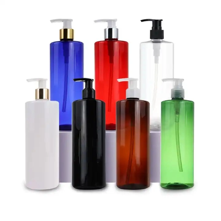 PET-Flasche mit PP-Druckpumpe, obere Kappe, weiß 250ml 300ml 400ml 500ml 600ml 800ml Haustier Shampoo Flasche