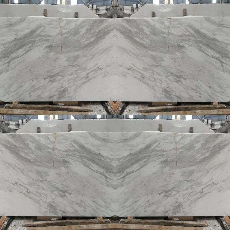 Polished Bookmatch White Sintered Stone Porcelain Slab for Background Wall