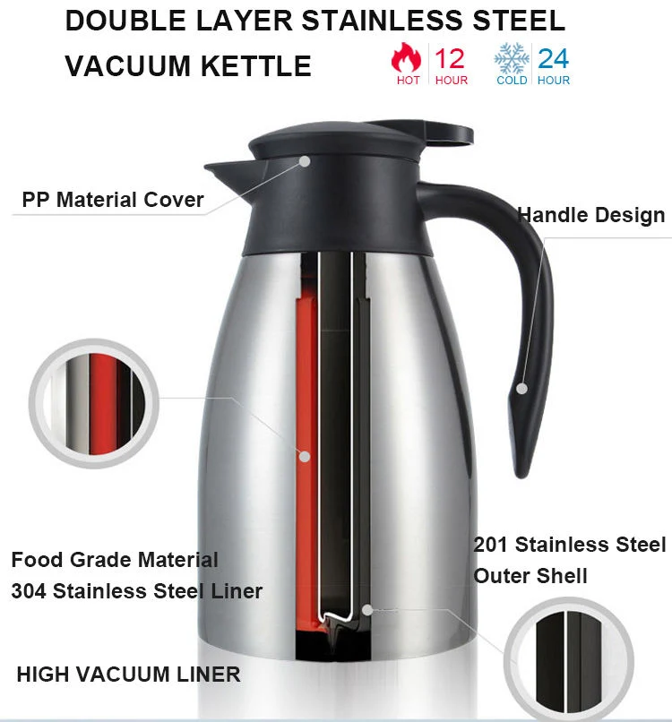 Chinese Products Kettle Stainless Steel Vacuum Kitchen Thermal Coffee Tea Pot with Handle