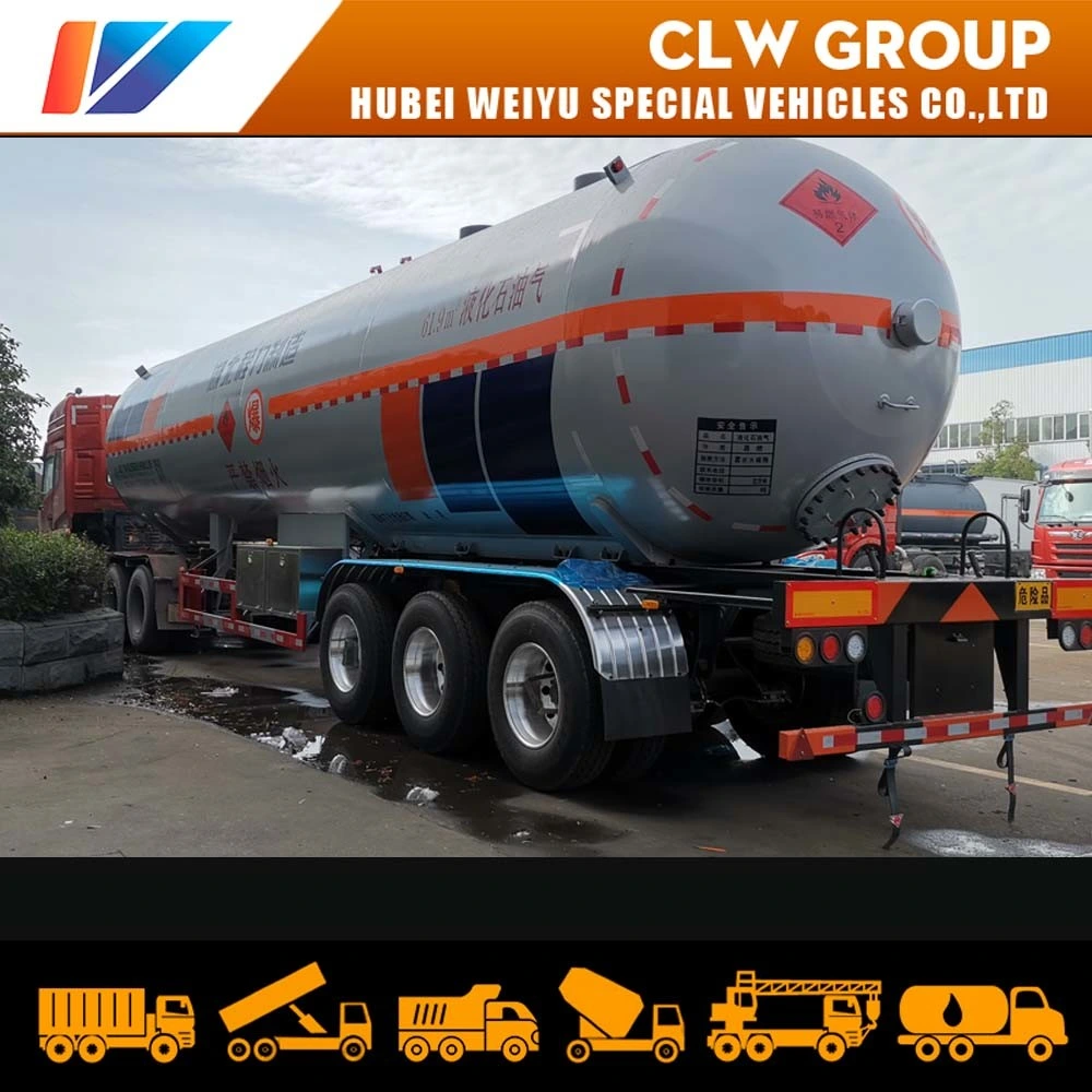 Hot Sale China Pressure Vessel 60m3 60cbm 60000litres Liquid Propane Gas Transport Tanker 3-Axles Trailer 30mt 30tons LPG Delivery Tank Trailers