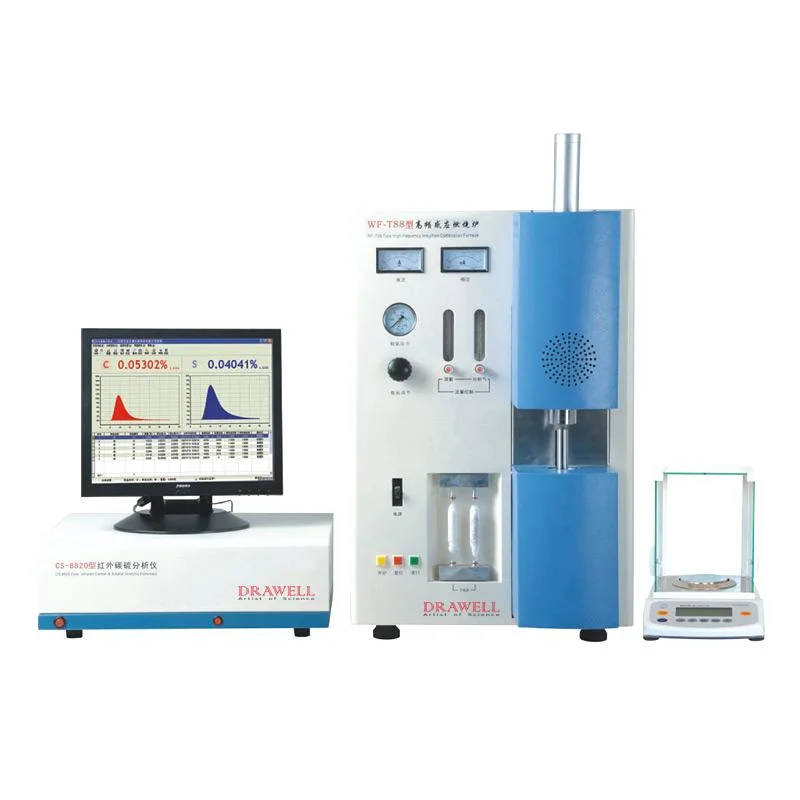 Dw-CS-8820 Drawell Venta caliente de infrarrojos de alta frecuencia de sulfuro de carbono el carbono del analizador de equipo de análisis de azufre