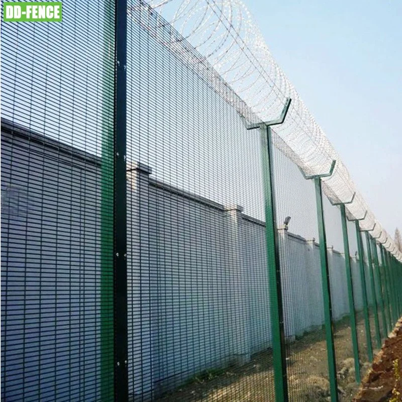 Galvanized 358 Safety Perimeter Clear View Welded Wire Mesh Metal Anti Climb Boundary Security Panel Fence for Border Airport Prison