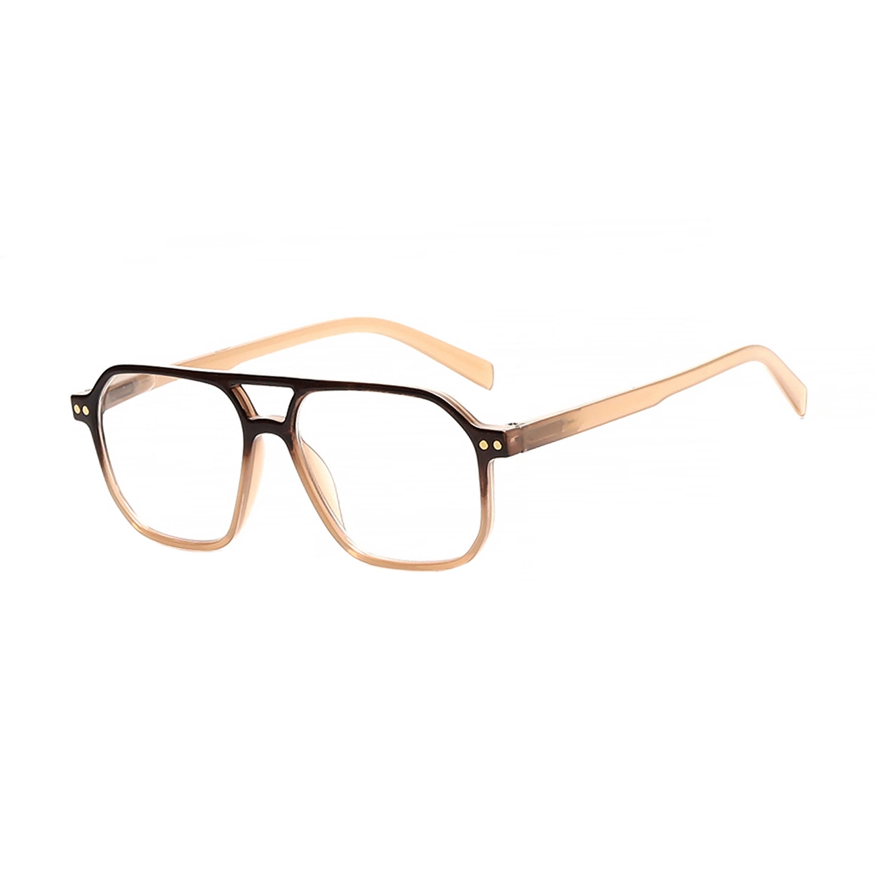 Fashion Double Bridge Pilot Reading Glasses with Spring Hinge Custom Design Logo Available