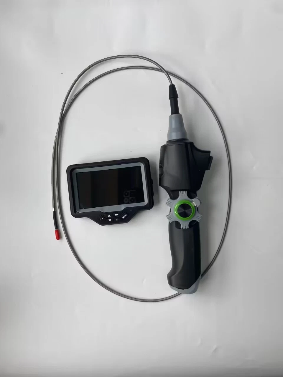 Industrial Borescope with 2.8 mm Camera Lens, 2-Way Articulation with Bending Over 180 Degree, Ultra-Bright Optical Fiber Lighting