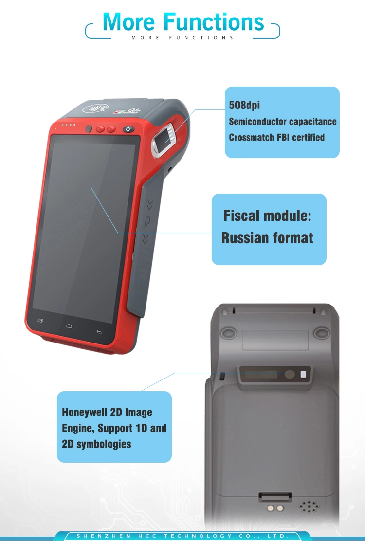 4G Finger Print Scanner EMV PCI Android POS Terminal with Touch Screen (HCC-Z100)