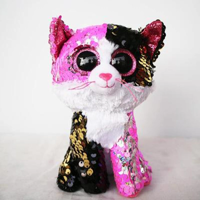 Lindo Gato Sequin suave Peluche Peluches para niños