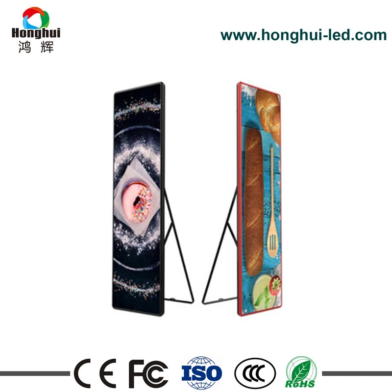 P3 Indoor Shop Window Advertising LED Mirror Video Screen / LED Totem Poster Display