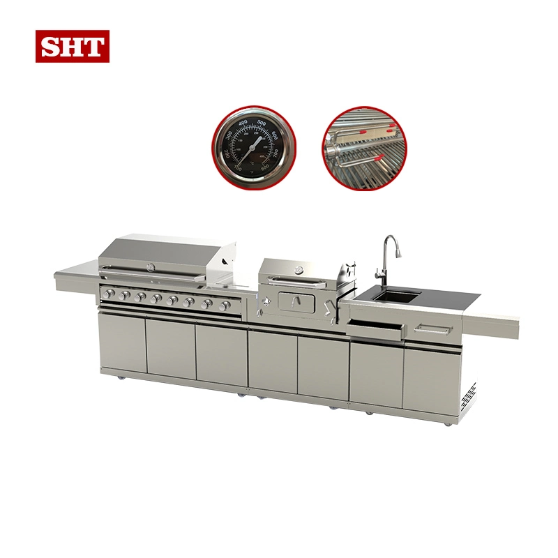 Modern Outdoor Kebab Grill Gas Barbecue Cabinets Kitchen