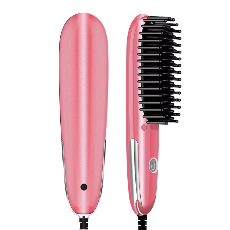 Beautichen Multi-Function Hair Product Private Label Professional 2 in 1 Hot Air Brush Portable Electric Mini Hair Straightener Comb Brush