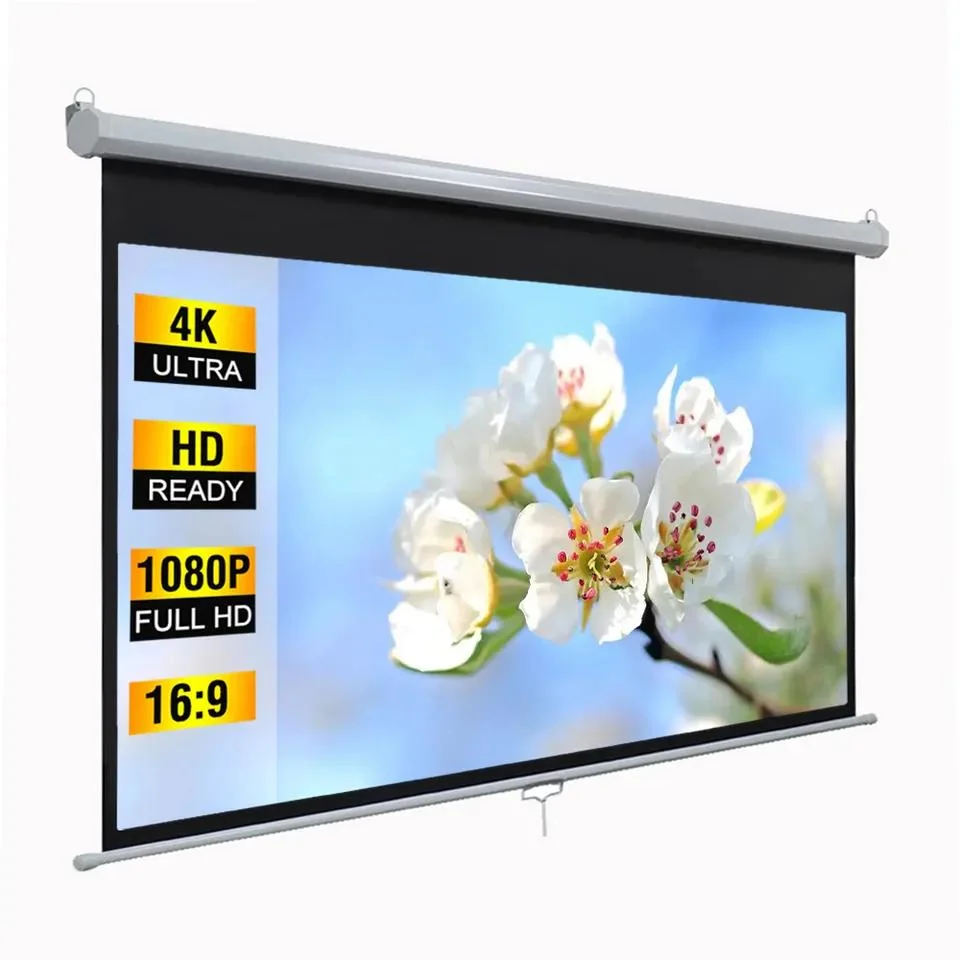 1: 1 Format China Projector Screen/Manual Screen Projector with Fiberglass Matte White