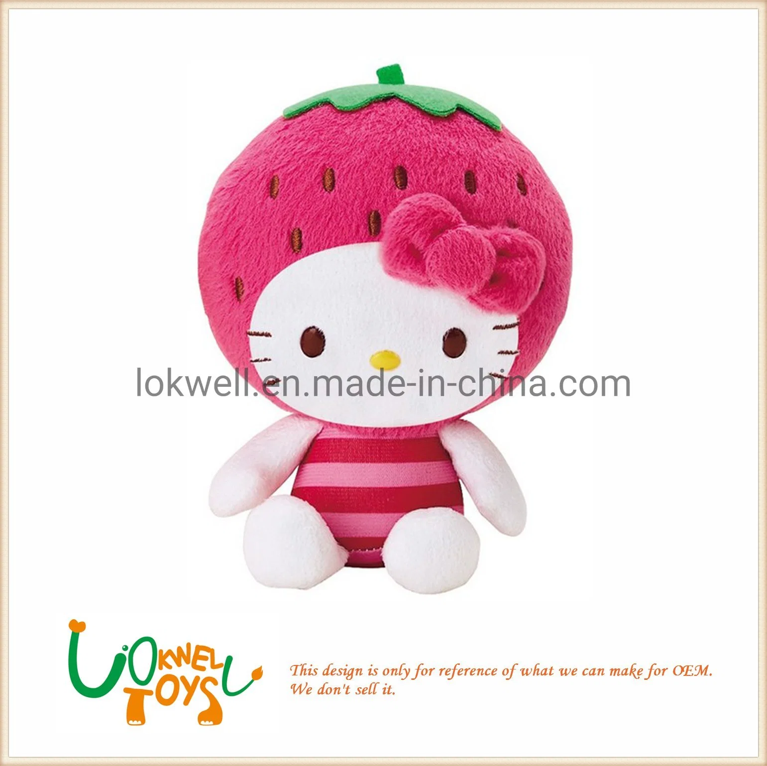 Boneca de pelúcia recheada de frutas Hello Kitty Strawberry Toys.