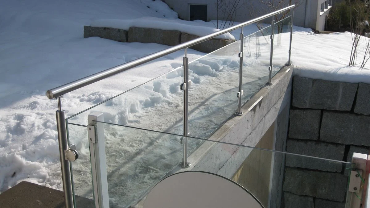 Balcony Stainless Steel Railing Design Side Mounting Staircase Balustrade Glass Handrail