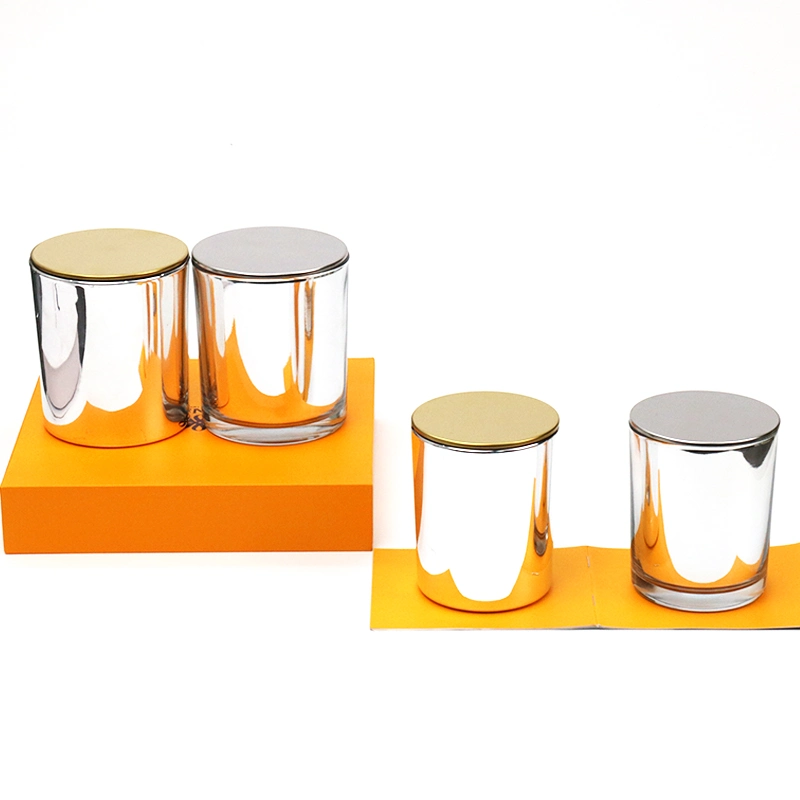 Hot Selling Modern Style Silver Plating Glass Holders Candle Jars