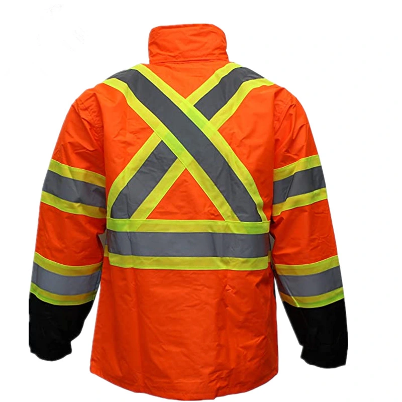 Custom Waterproof Hi Viz Safety Reflective Jacket Waterproof Motorcyclist Raincoat Set