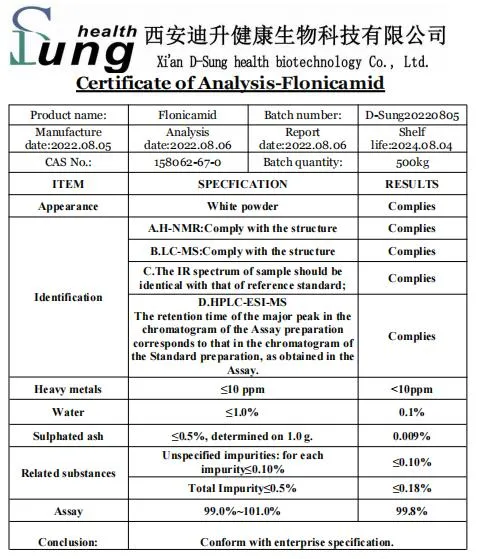 Agricultural Chemicals Insecticide Flonicamid Raw Material Flonicamid Powder Flonicamid