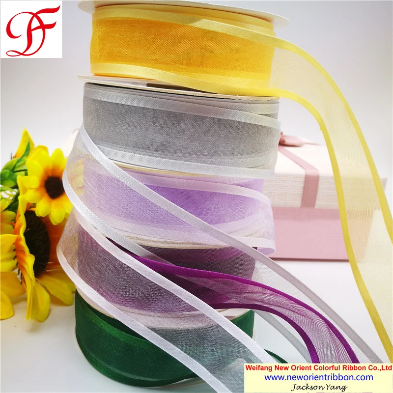 Le nylon Pure satin organza Ribbon avec bords pour les dons/mariage//partie de la décoration d'enrubannage/Noël/Emballage/vêtement de la Chine Big directement en usine