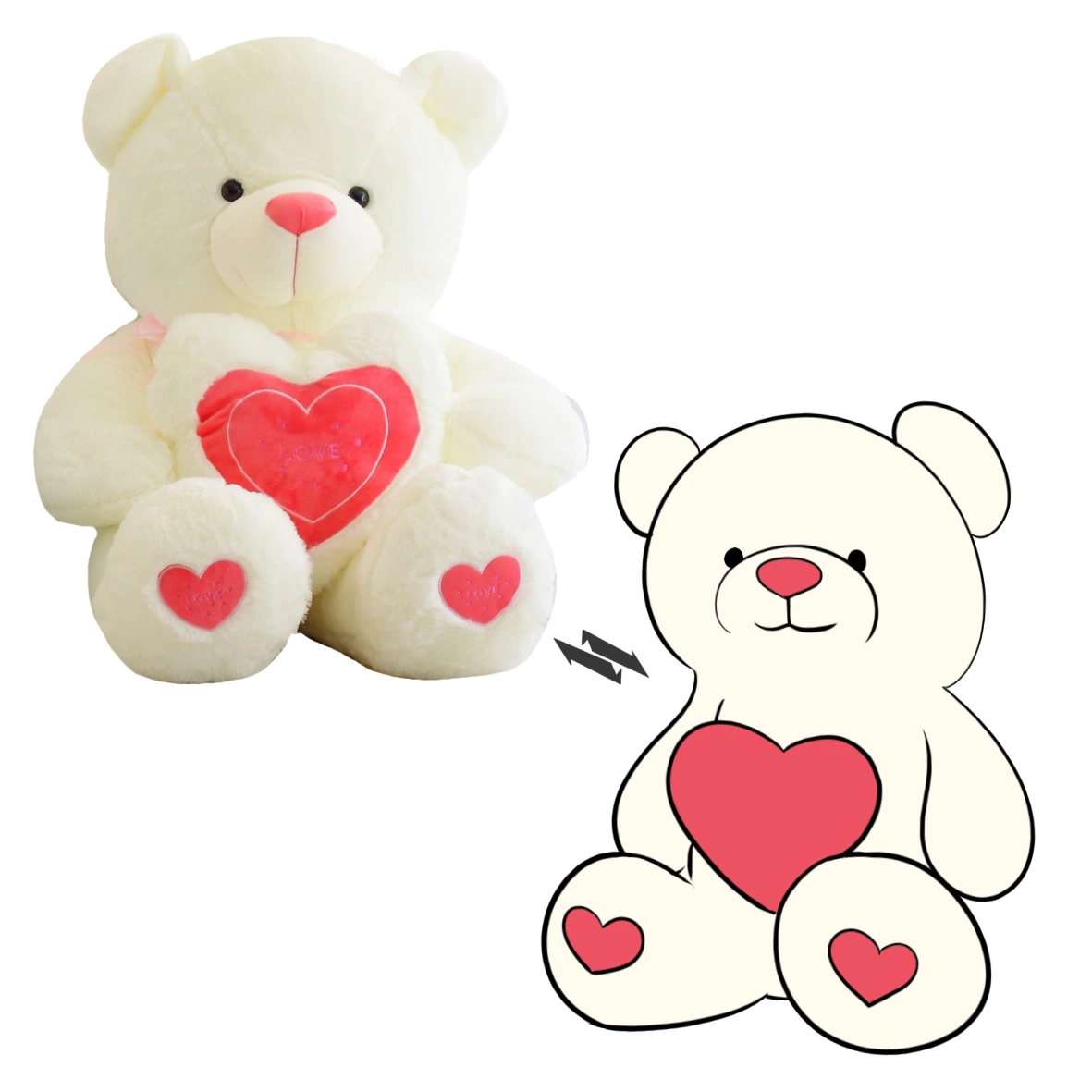 Hot Selling Custom Plush Stuffed Toys Teddy Bears Valentines with Soft Heart