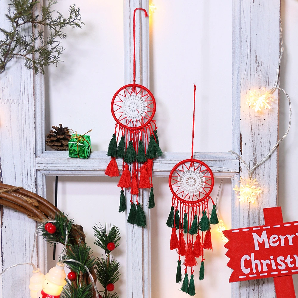 Navidad decoración Dream Catcher Rainbow Tassel pared Colgante