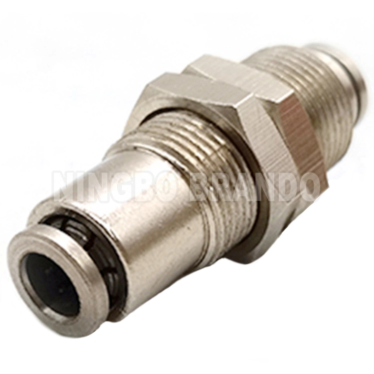 Brass Union Bulkhead Quick Connect Push On Pipe Air Pneumatic Hose Fitting 4mm 6mm 8mm 10mm 12mm M14 M16 M18 M20
