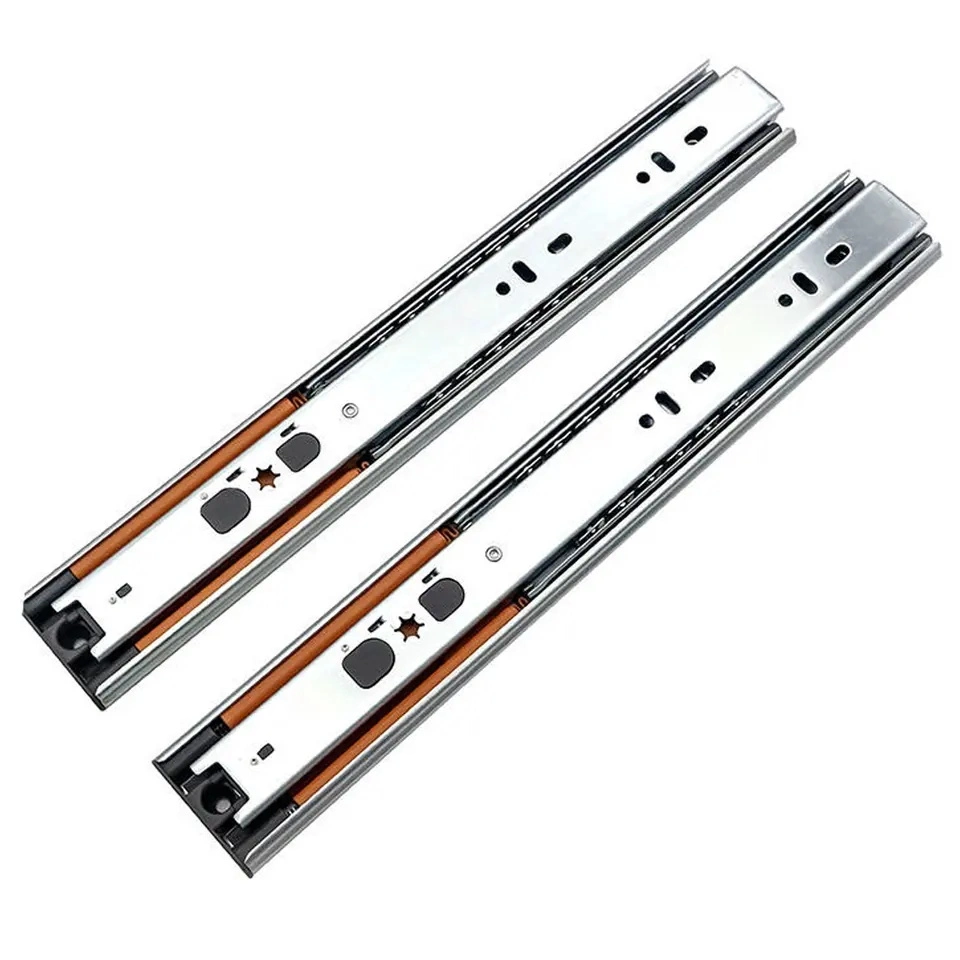 Stainless Stee Custom Furniture Hardware Three-Section Cabinet Slide Rail