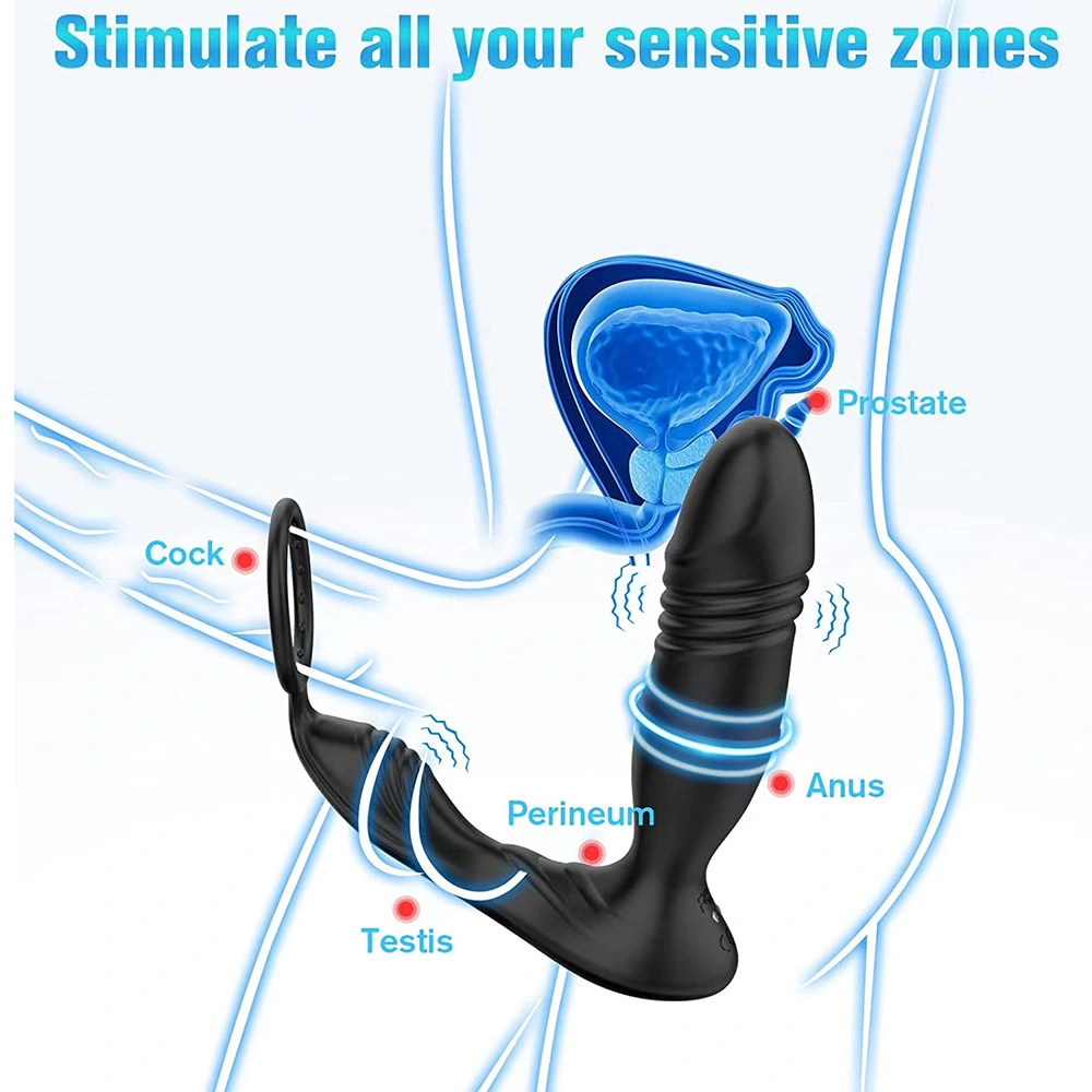 Couples 2 in 1 Functions APP Remote Control Interactive Telescopic Anal Stimulation Prostate Massager Sex Toy for Men