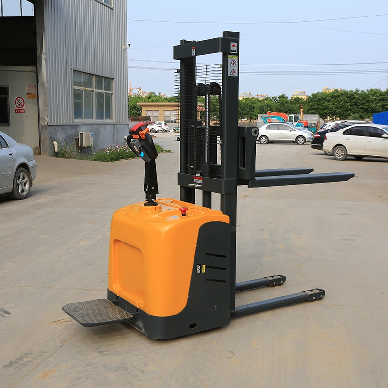 Walkie Rider Type Full Electric Stacker Forklift 1t 1.5t 2t Electric Pallet Truck for Warehouse and Container