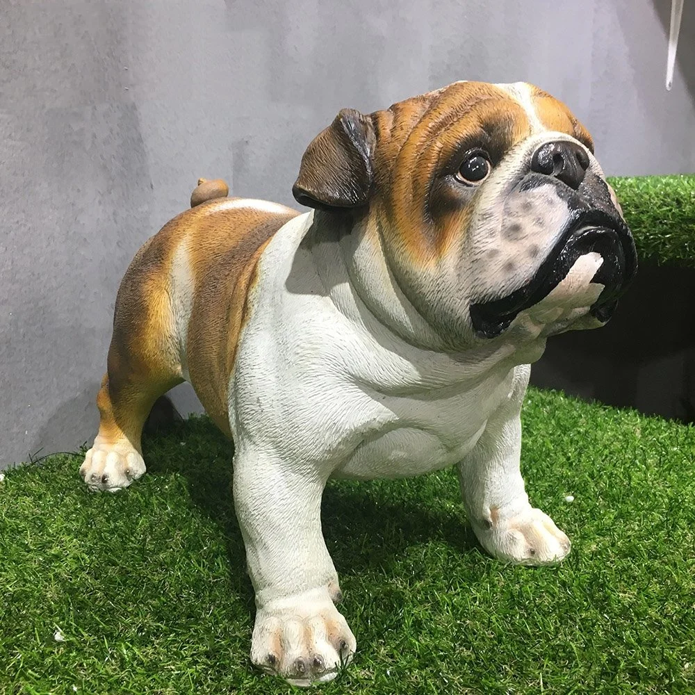 Customized Garden Decoration Bulldog Statue Resin Dog Figurine