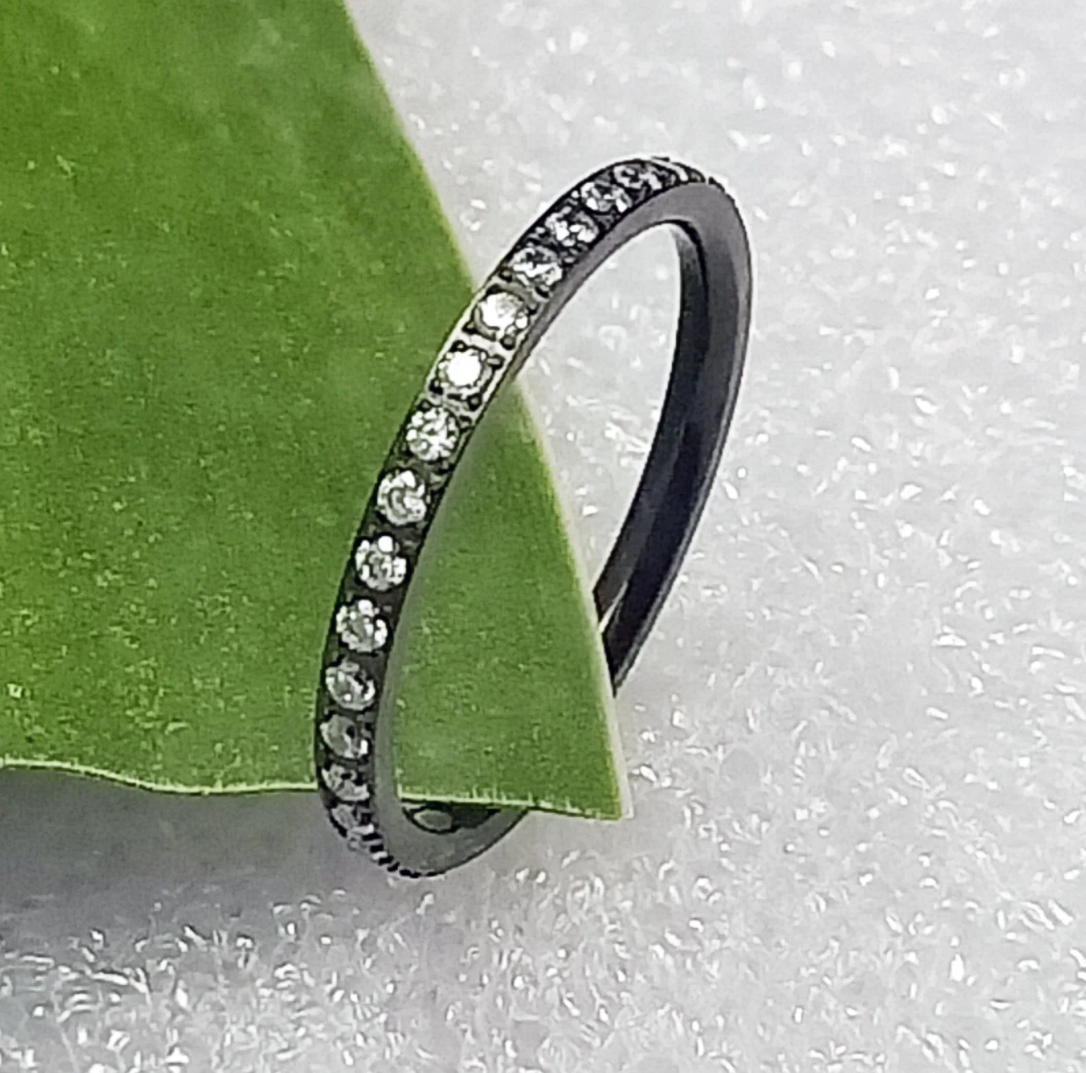 Fashion Jewelry Fashion CNC Diamond Jewelry Plating Black Wedding Ring Titanium Ring Tr4301b