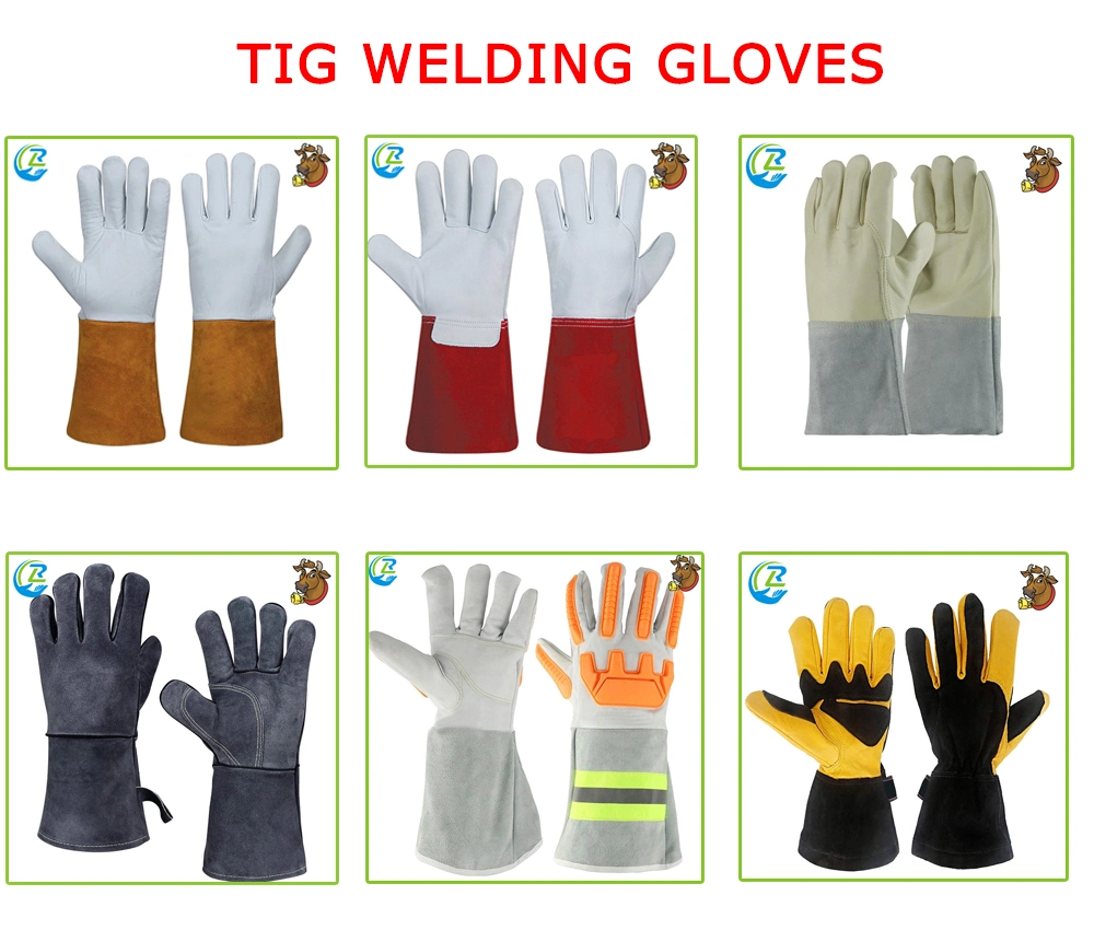 TIG 12 Inches Goatskin Leather Cowhide Leather Cuff Welding Gloves