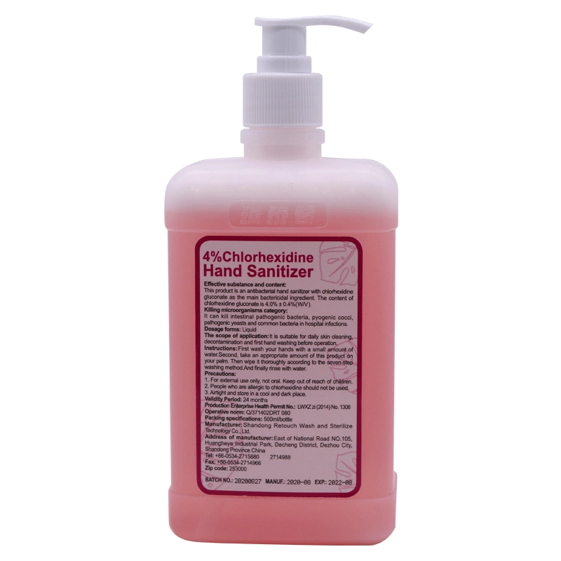 500ml 4% Chlorhexidine Solution Surgical Scrub Hand Antiseptic with Hosptail Hand Sanitizer