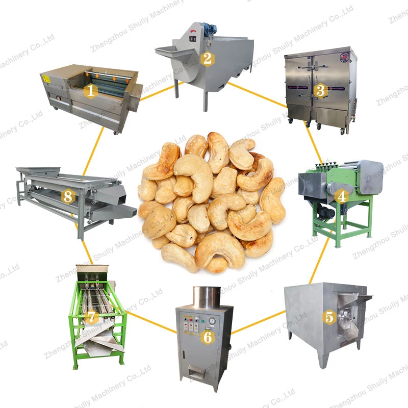 Raw Cashew Nut Processing Small Scale Machine Cashew Nut Sheller Production Line