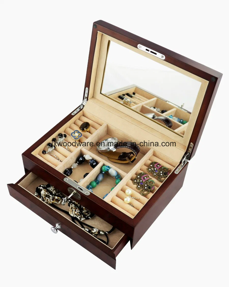 Black Matt Finish Wooden Jewelry Pendants Ring Watch Storage Packaging Gift Case