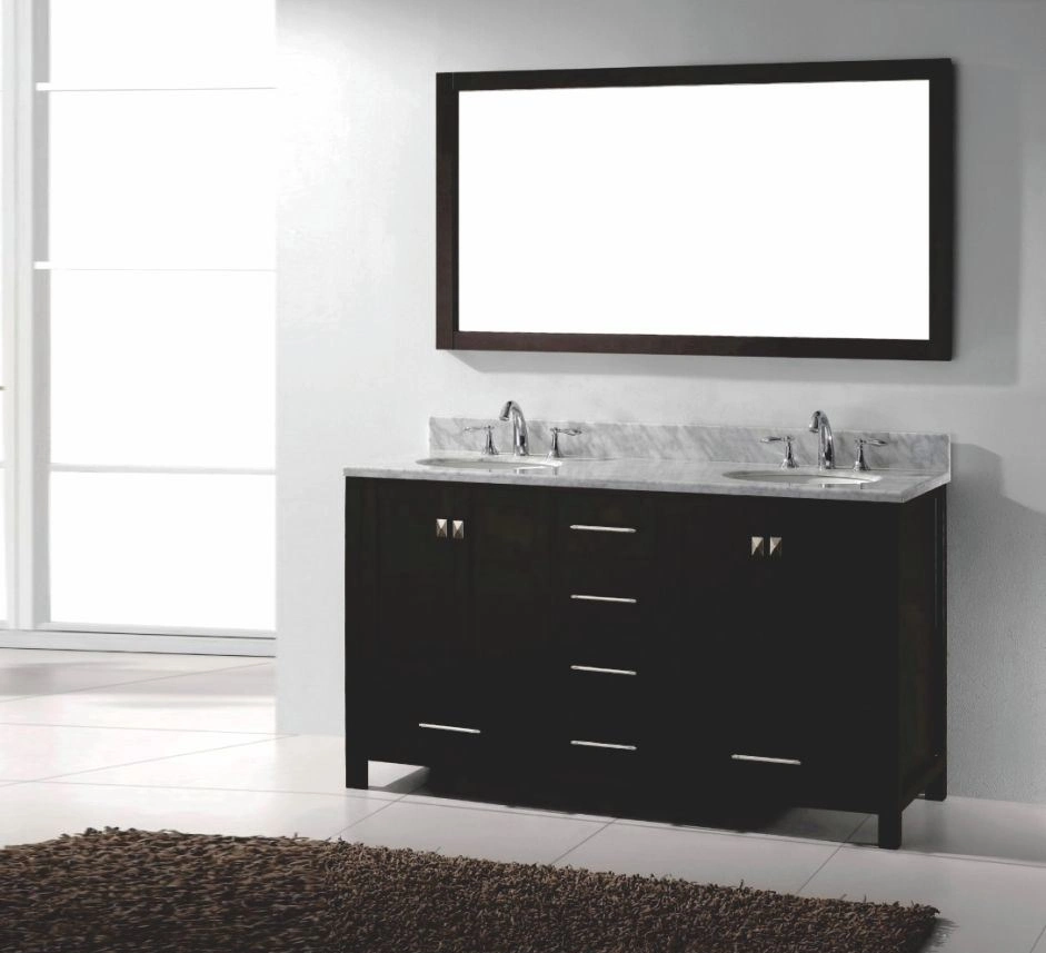 Modern Luxury Bathroom Floor Type Solid Wood Bathroom Cabinet with Countertop