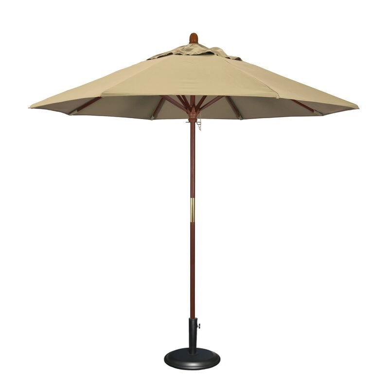 Diam 2.7m/3m Outdoor Custom Garden Aluminum Wood Steel Center Pole Parasol Waterproof Polyester Sun Beach Patio Umbrella