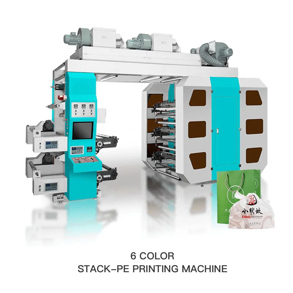 6 El Color de alta velocidad de máquina de impresión Flexo paquete de alimentos para la impresión en papel