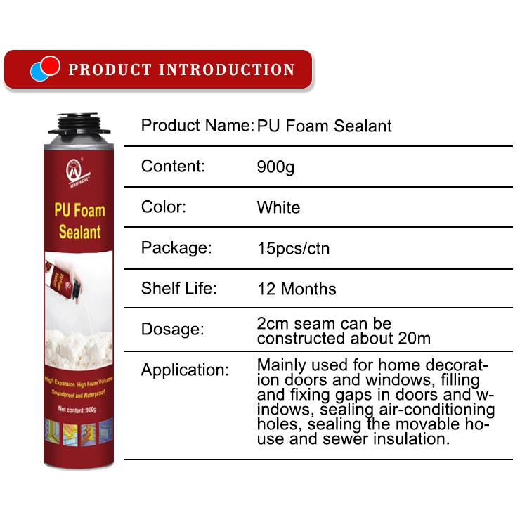 Multipurpose Cheap Flame Retardant No Shrinkage Universal Insulation Expanding PU Foam